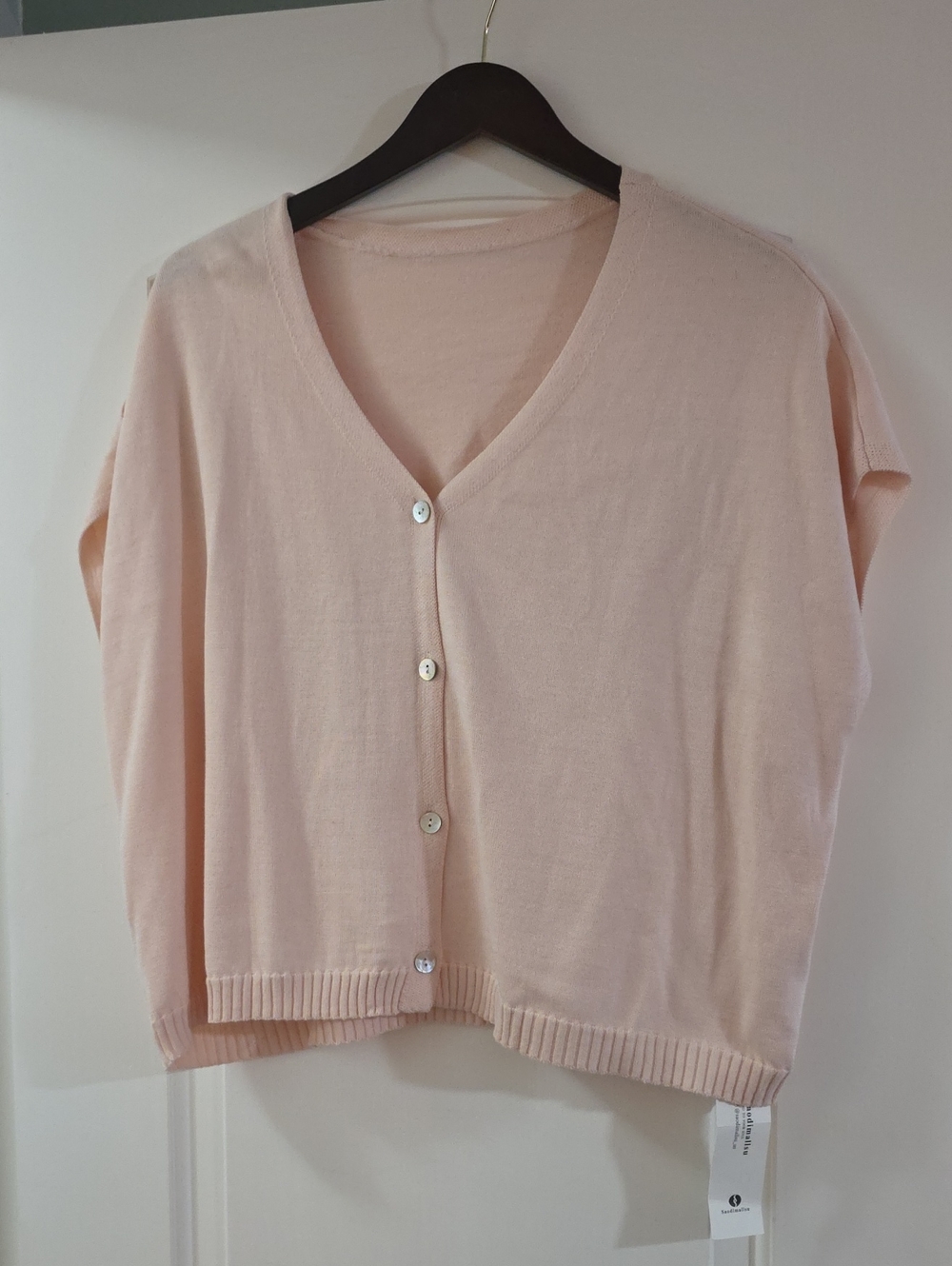 Light Pink V-Neck Button Front Cardigan